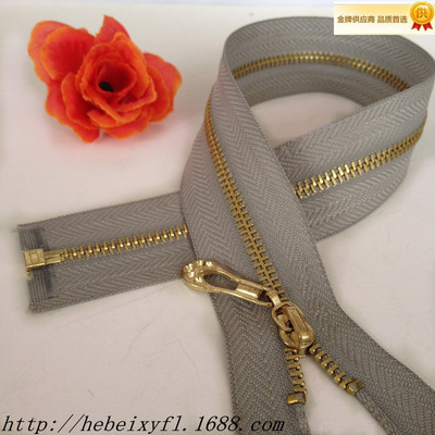 【【拉鏈廠家直銷】?jī)?yōu)質(zhì)3#淺金牙開尾金屬拉鏈 可來樣訂制】?jī)r(jià)格,廠家,圖片,拉鏈,容城縣昝龍拉鏈廠-