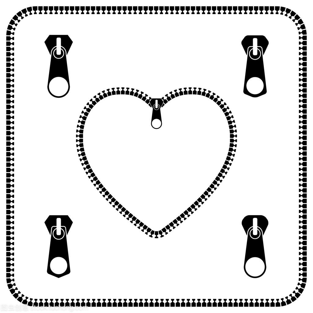 拉鏈,矢量圖的圖標(biāo)心